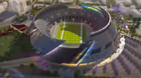A rendering from 2011 of the proposed Chargers stadium in San Diego's east village.