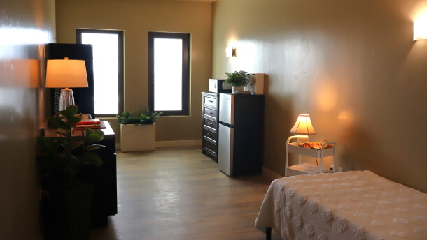 A room in Father Joe's Villages' new dorm-style apartment community, photographed on Monday, Sept. 21, 2026.