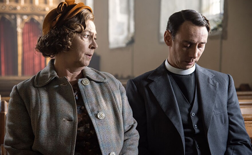 Shown from left to right: Tessa Peake-Jones as Mrs. C and Al Weaver as Leonard.