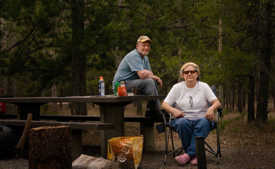 Wendi Phelps and her husband camp at Big Creek Campground in Flathead National Forest in Montana.
