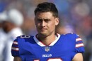 Fill photo of ex-Buffalo Bills punter Matt Araiza walking on the sideline during the first half of a preseason NFL football game against the Indianapolis Colts in Orchard Park, N.Y., on Aug. 13, 2022.