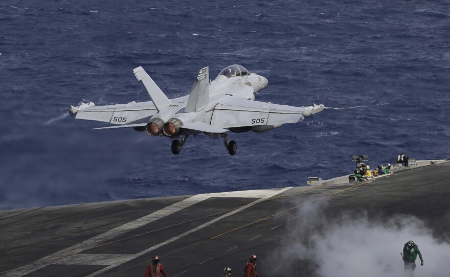 An F/A-18 Super Hornet fighter similar to one involved in an incident off the coast of Japan on Wednesday.