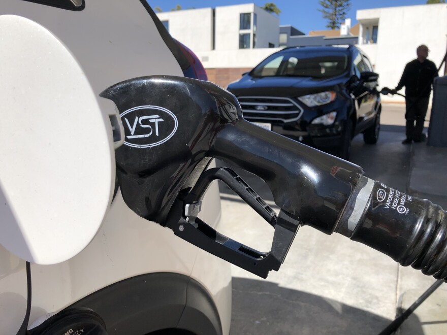 A gas pump is shown at a Shell gas station in San Diego, Calif. March 8, 2022.