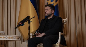 Ukrainian President Volodymyr Zelenskyy speaks with NPR in Kyiv, Ukraine, on Tuesday.