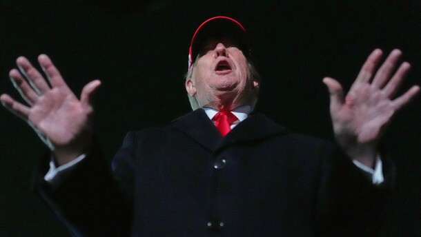President Donald Trump speaks with reporters at Joint Base Andrews, Md., Sunday, April 12, 2026, after he returned from Miami.