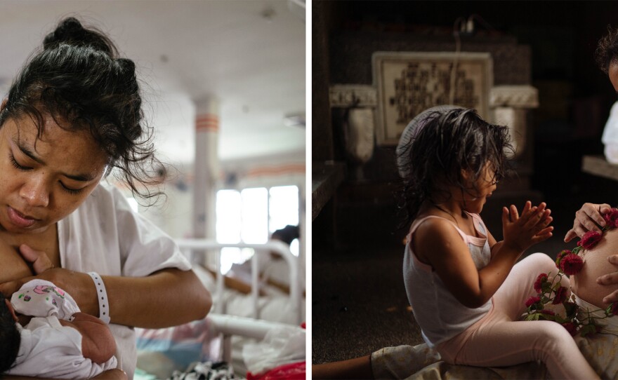 In 2017 (left), Ralyn Ramirez, then 17, had just given birth to her first child, a baby girl. She'd tell other teenagers that becoming a teen mom was not wonderful. But in 2019 (right), Ramirez became pregnant a second time.