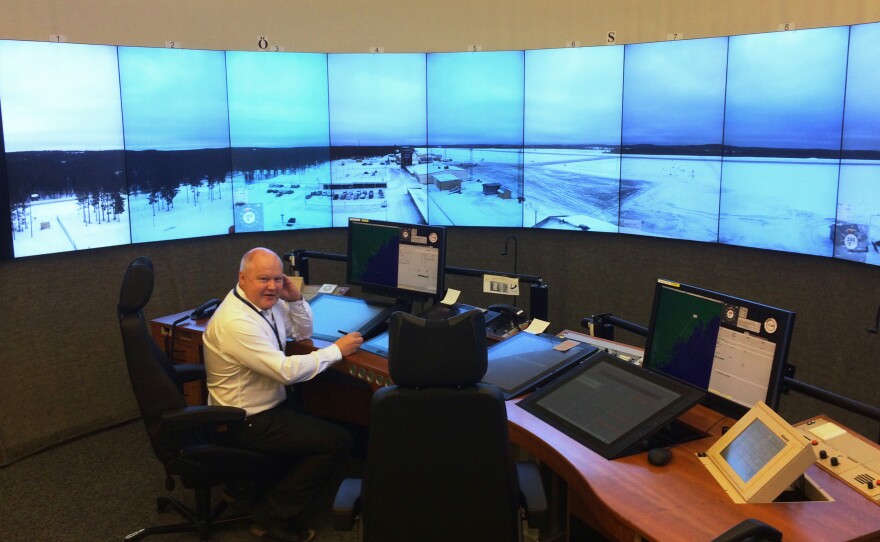 Mikael Henriksson works at an air traffic control center in the town of Sundsvall, Sweden. But the screens show the airport in the tiny town of Ornskoldsvik, more than 100 miles away. It's the world's first facility to use new technology to help passenger planes land far away at an unmanned airport.