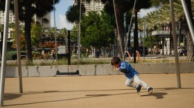 Photographs of Ana Cordova and her son, Nolan, at a park at their home in downtown San Diego, California on Jan. 23, 2024.