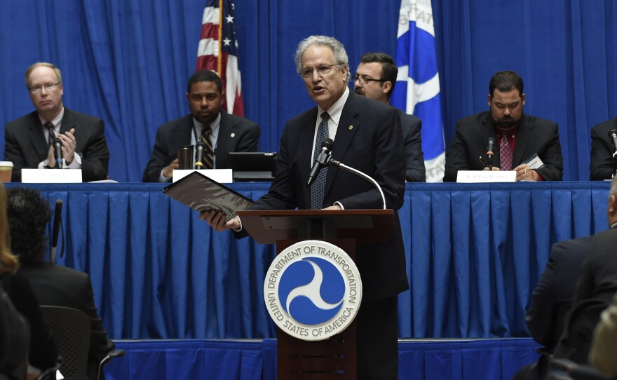 National Highway Traffic Safety Administration Administrator Mark Rosekind speaks at the start of a public meeting about self-driving cars earlier this year.