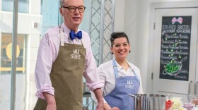 Host Christopher Kimball and Milk Street Cook Bianca Borges.