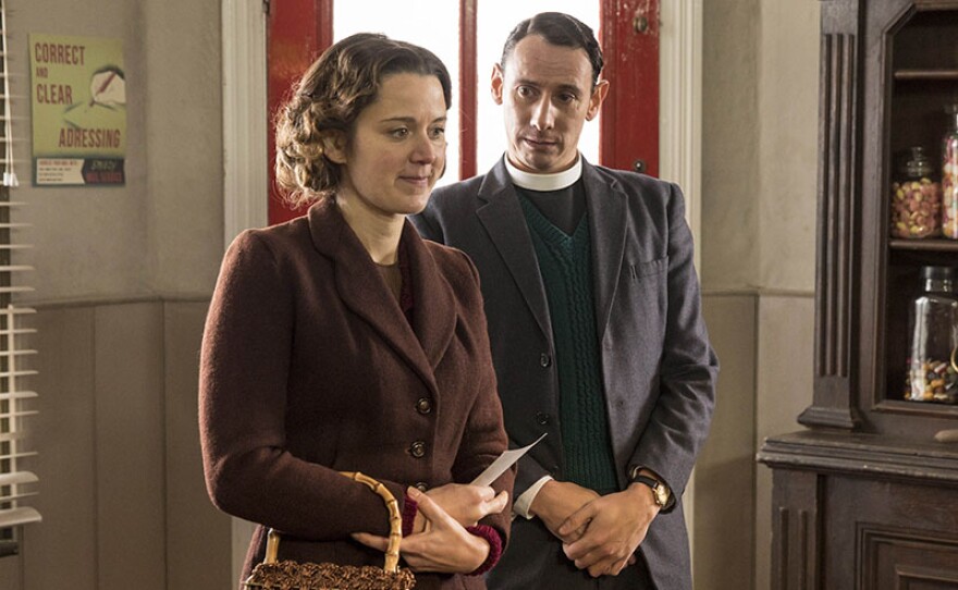 EMILY BEVAN as Hilary Franklin and AL WEAVER as Leonard Finch.
