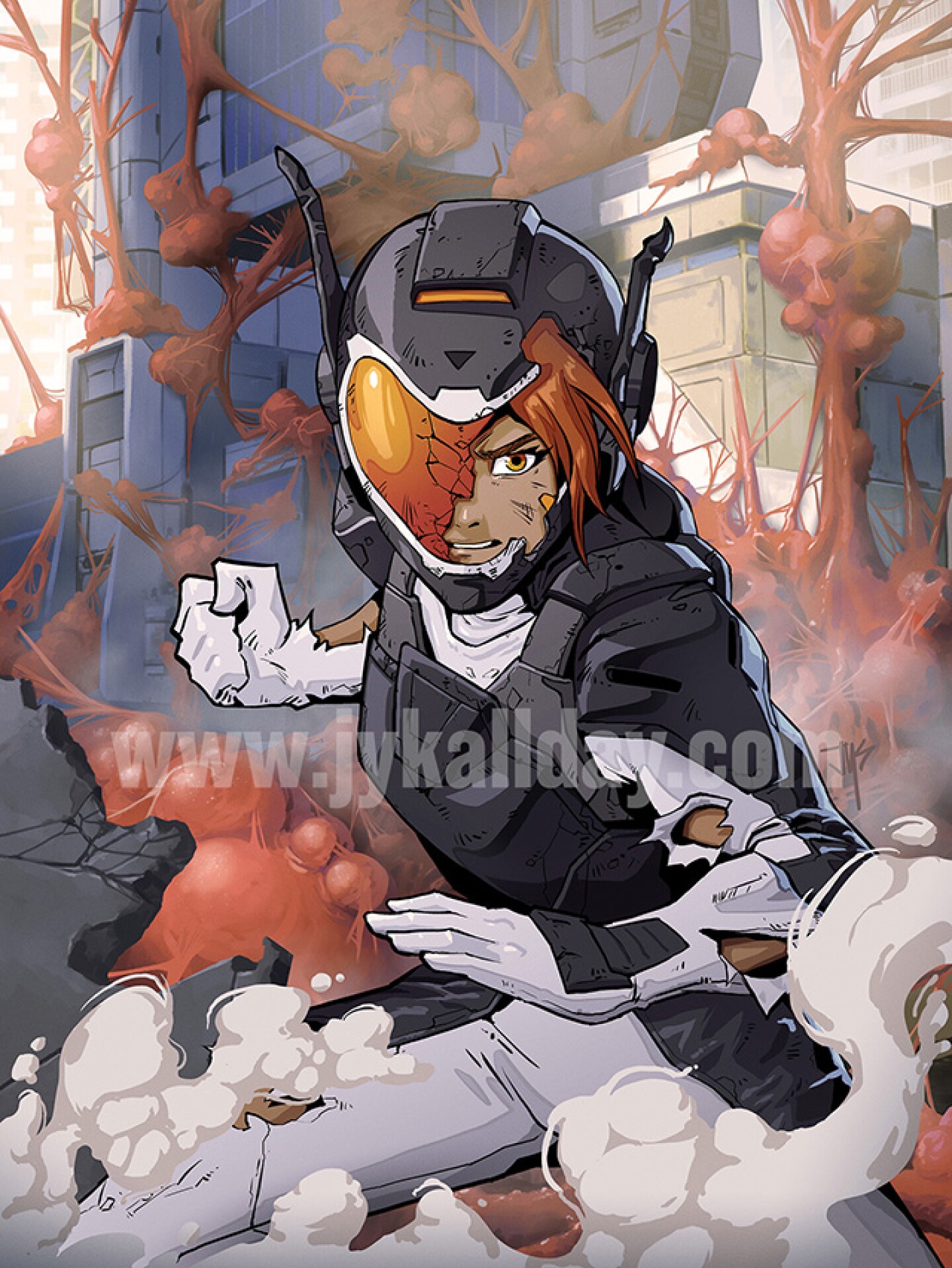 An undated illustration from Jin Yung Kim's graphic novel project