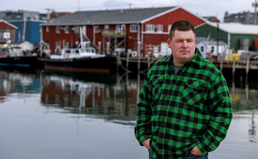 Boothbay fisherman Devyn Campbell stands outside the Portland Fish Exchange.