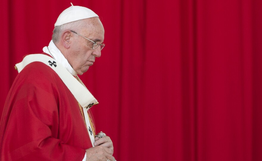 Pope Francis celebrates mass in Cuba's Revolution Square Monday. In his homily, Francis called on Cubans to heed Jesus Christ's invitation to overcome resistance to change.
