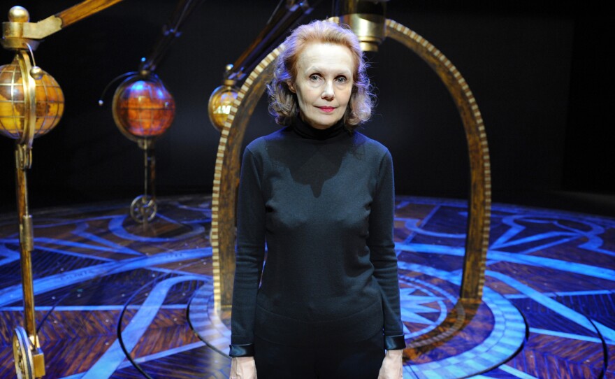 Kaija Saariaho, on the set of her opera <em>Emilie</em>, based on the life of the 18th century philosopher and mathematician Emilie du Chatelet. The opera debuted at the Lyon Opera in 2010.