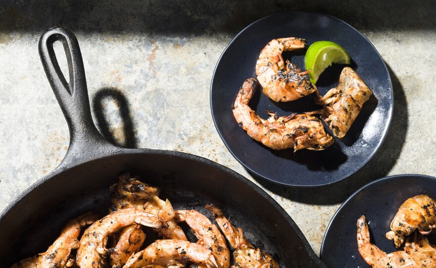 Briny and savory Butterflied "Grilled" Shrimp