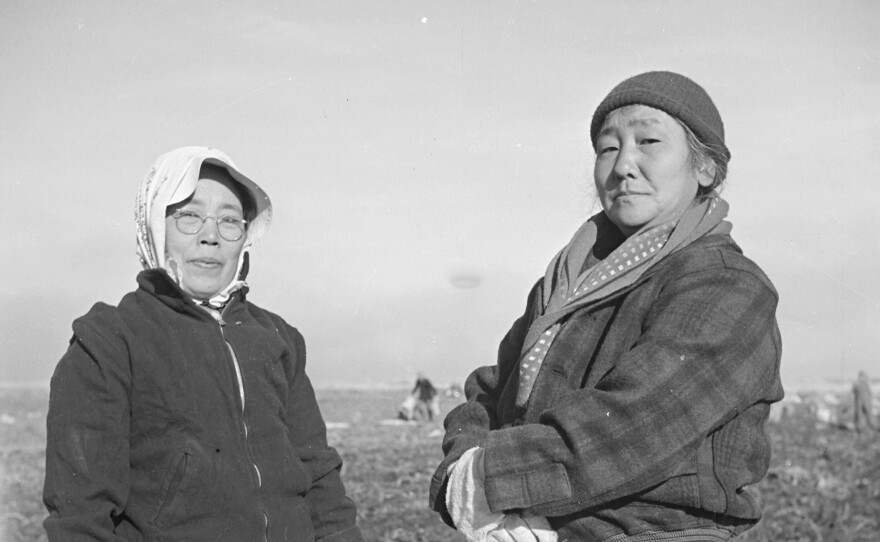 Each of the 10 incarceration camps nationwide had working farms. Many of the Japanese-Americans held there, like the women above, worked as field hands.