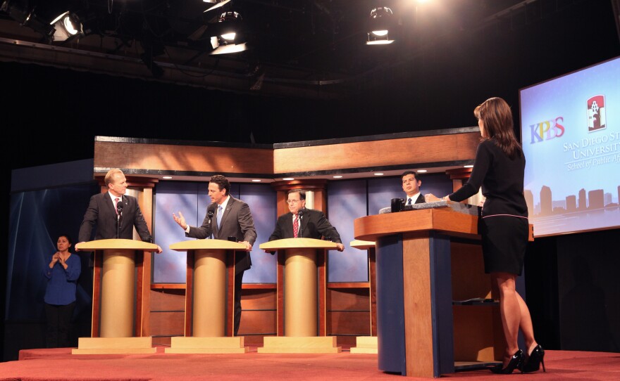 Faulconer and Fletcher had the most heated exchange of the debate. It centered on public safety and Fletcher having switched political parties in the last mayoral election.  