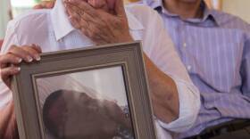 This undated photo shows Rochelle Nishimoto recounting the death of her son, Jason, with her other son, Adrian. 