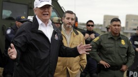 President Donald Trump speaks as tours the U.S. border with Mexico at the Rio Grande on the southern border, Thursday, Jan. 10, 2019. 