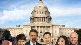 This year's National Memorial Day Concert features (l-r) Trace Adkins, Natalie Cole, co-hosts Joe Mantegna and Gary Sinise, Jessica Sanchez and Daughtry.