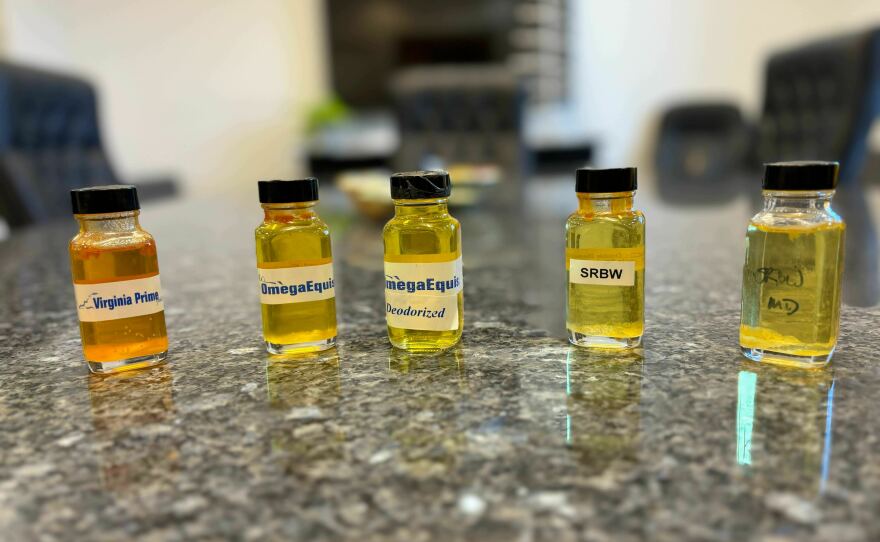 Omega Protein uses menhaden to make a variety of fish oil products at its facility in Reedville, Virginia.