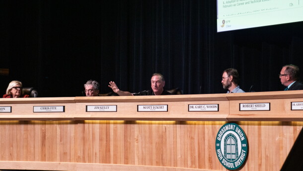 Trustee Jim Kelly speaks during the board meeting on Jan. 15, 2026.