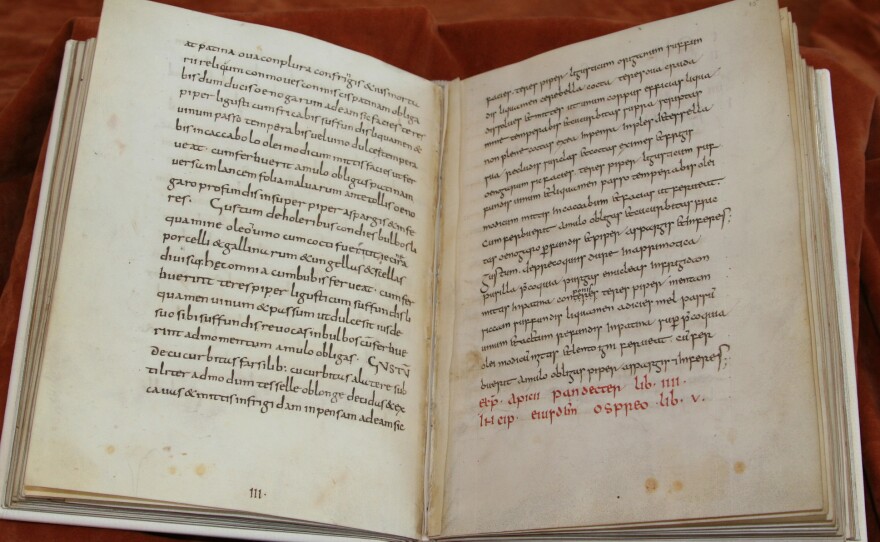 9th-century manuscript De re culininaria (sometimes De re coquinaria), attributed to Apicius.