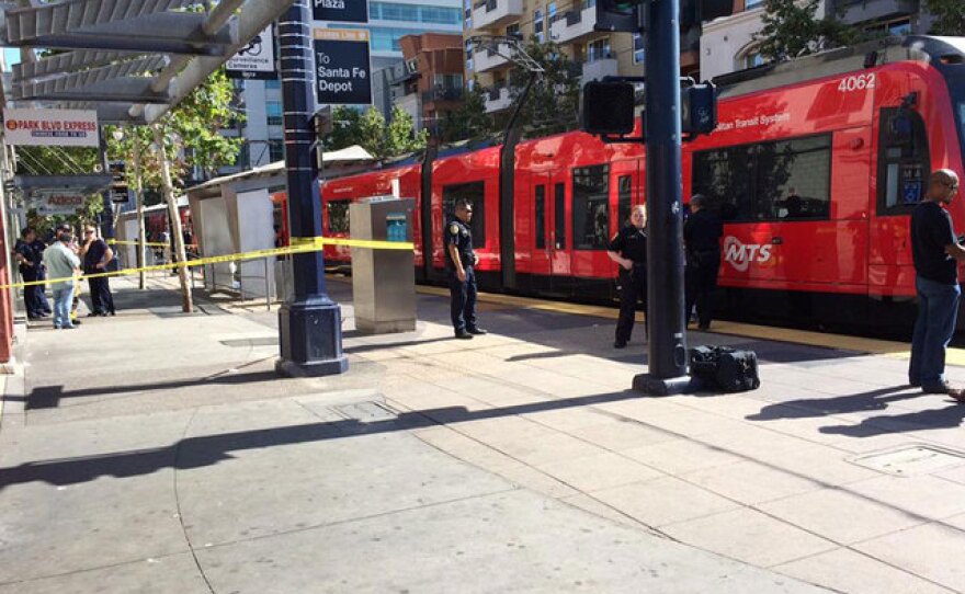 An area in East Village is pictured blocked off with yellow tape after two firefighters were injured, June 24, 2015.