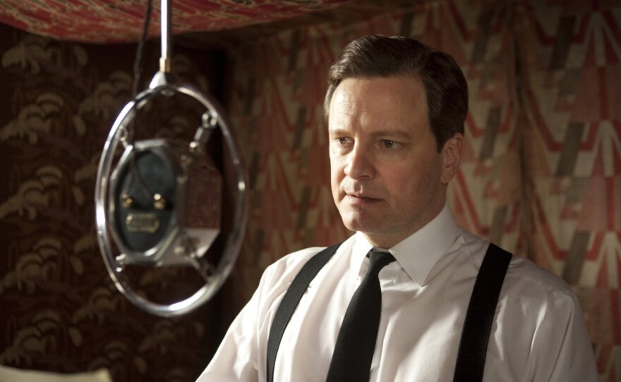 Colin Firth delivering "The King's Speech."