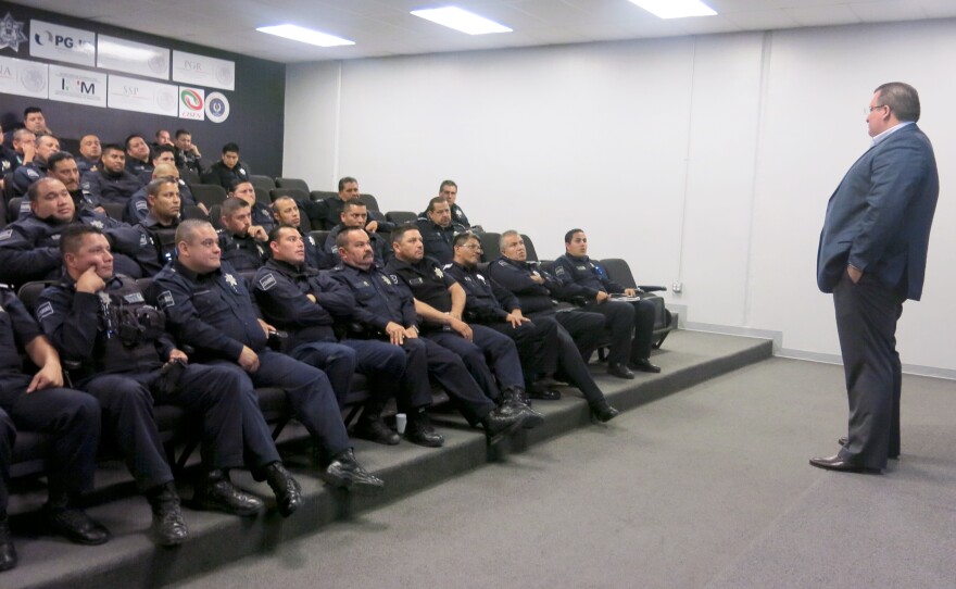 Police Chief Alejandro Lares Valladares, speaking to Tijuana police officers, wants more than half the force to wear the cameras. Lares believes the cameras will not only cut down on police wrongdoing, but will also keep the public in check.