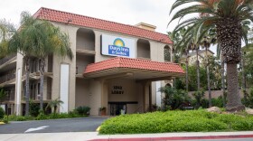 The Days Inn & Suites on Adobe Falls Road, which San Diego Mayor Kevin Faulconer is considering acquiring to offer permanent housing for the homeless,is shown on April 20, 2020.