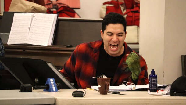 Michael Castillejos rehearses for The Old Globe's concert presentation of "¡Cómo el Grinch robó la Navidad!" on Friday, Nov. 14, 2025.