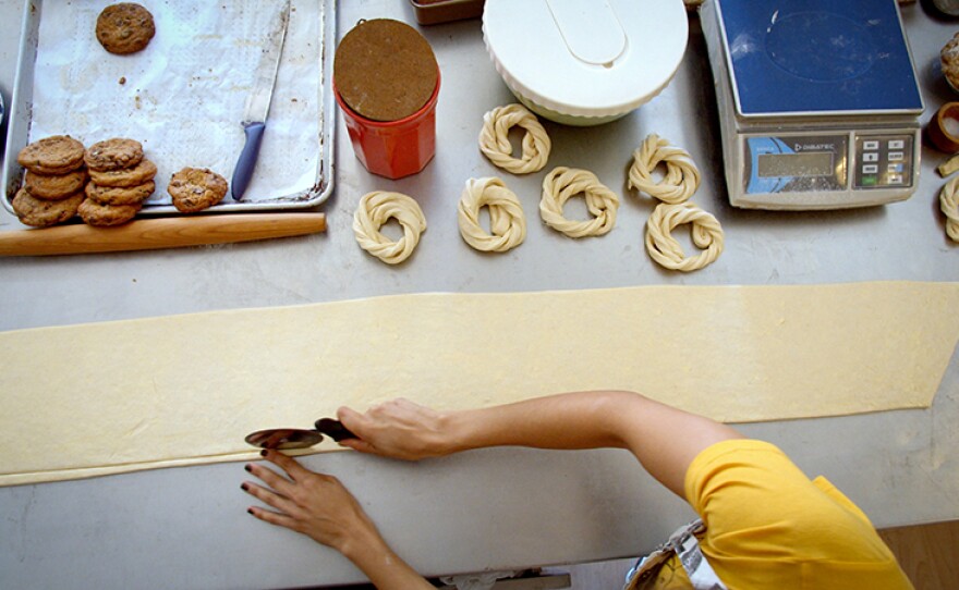 Chef Marcella Corrales shows us how she makes the hand crafted baked goods at La Ventanita bakery in Tijuana.