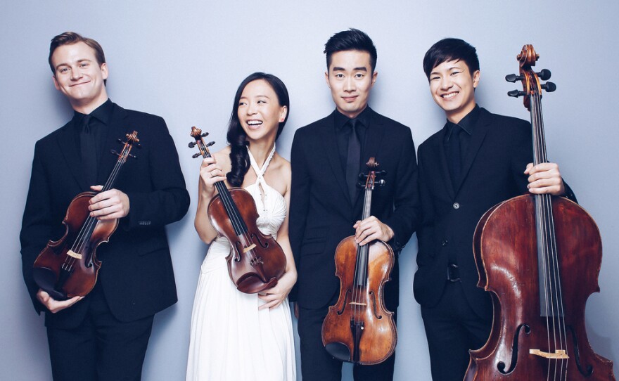 A promotional photo of The Rolston String Quartet.
