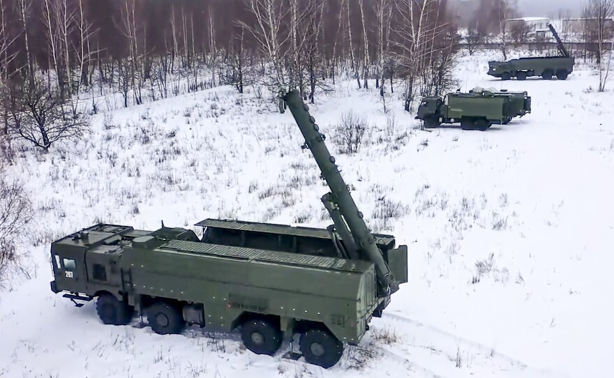 Russia's Iskander missile system is currently being used in the conflict in Ukraine. It can launch both conventional missiles and battlefield nuclear weapons.