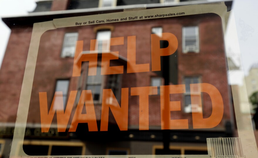 Sign of the times? A "help wanted" sign in the window of a Philadelphia business last year.