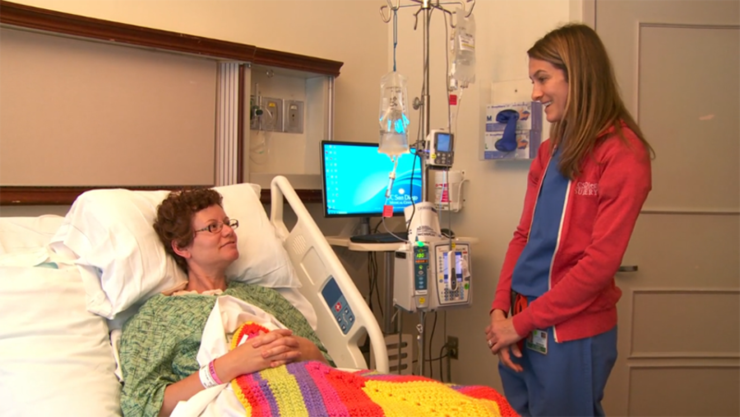 Noelle Deane in the recovery room. 