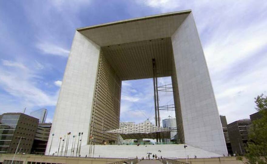 The Arc de la Defense, built in 1989 to celebrate the French Revolution's 200th anniversary.