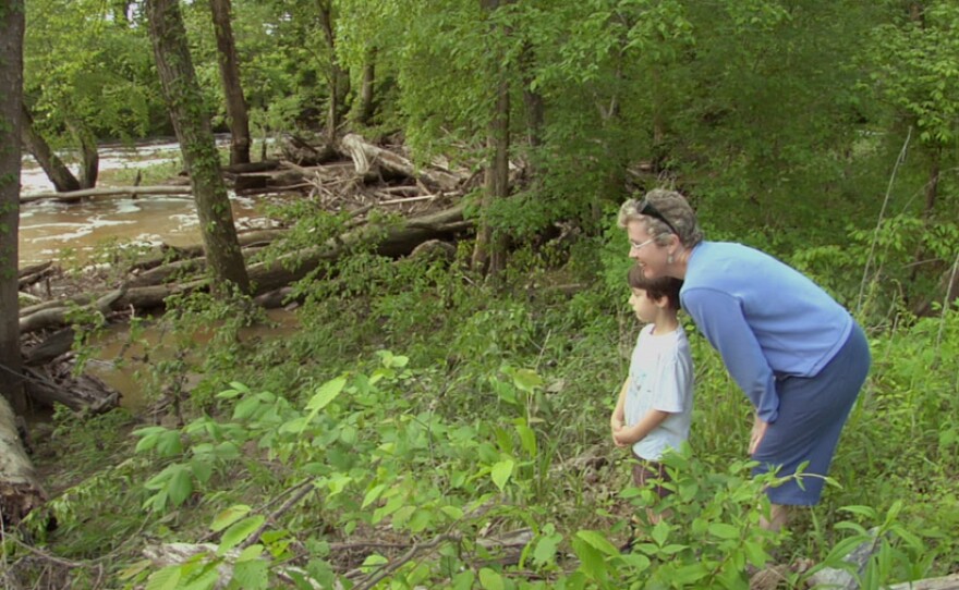 Paula and Coby take a nature hike. 