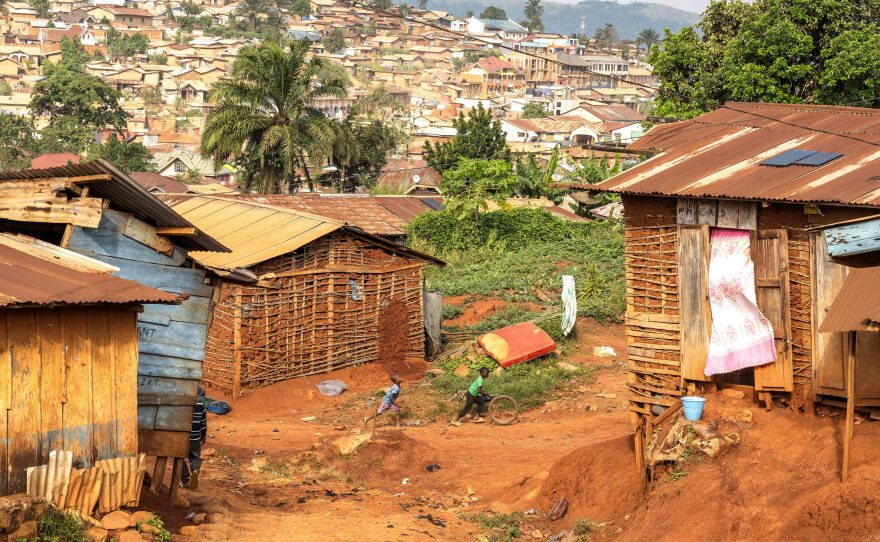 A view of the Shuni neighborhood in Mongbwalu. The neighborhood is one of the epicenters of the Ebola outbreak in eastern Congo. Death tolls here are among the town's highest.