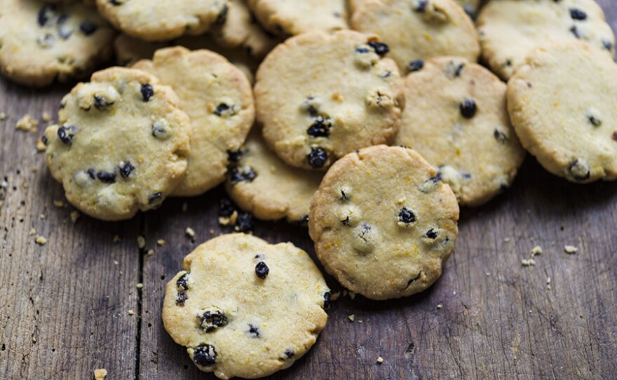 Venetian Cornmeal and Currant Cookies studded with liqueur-soaked fruit