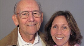 Patricia Gordon-Reedy and her father, Irving Gordon, at the StoryCorps Mobile Booth in San Diego.