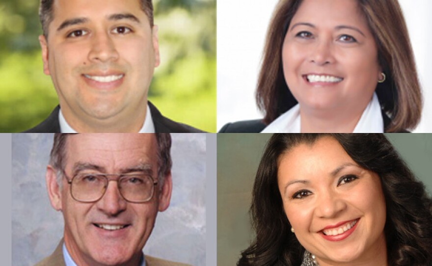 National City mayoral candidates Daniel Perez, Ditas Delossantos Yamane, R. Mitchel Beauchamp and Alejandra Sotelo-Solis are shown in this undated photo.
