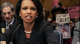 Secretary of State Condoleezza Rice testifies before the Senate Foreign Relations Committee  on Capitol Hill on Wednesday.