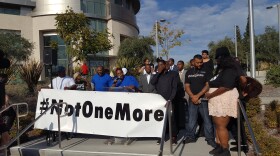 Community organizers and clergymembers speak at a rally in El Cajon Civic Center, Oct. 23, 2016.