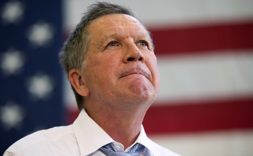 Republican presidential candidate John Kasich speaks during a town hall at Thomas farms Community Center on Monday in Maryland.