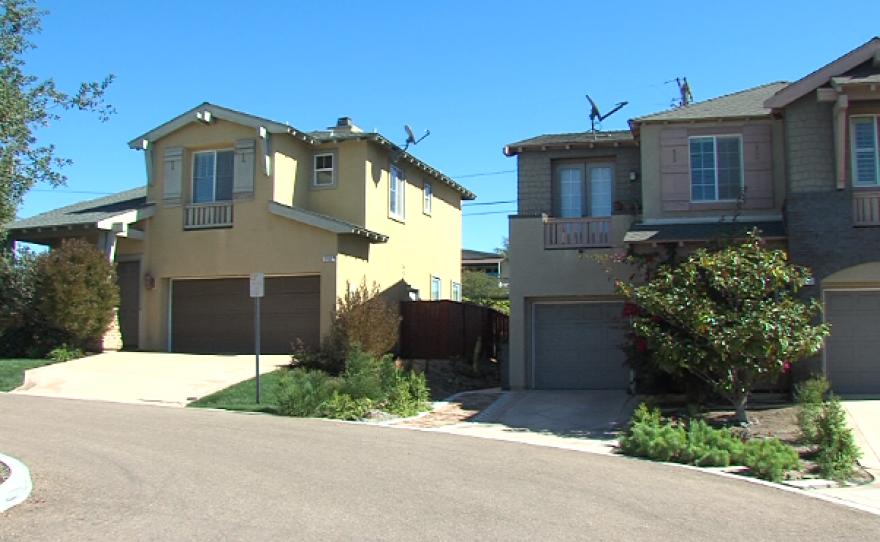 Single-family homes in Encinitas were built as a result of a density bonus that permits the developer to build more homes per acre in return for including a home categorized as affordable, Oct. 20, 2016.