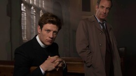James Norton as Sidney Chambers and Robson Green as Inspector Geordie Keating.