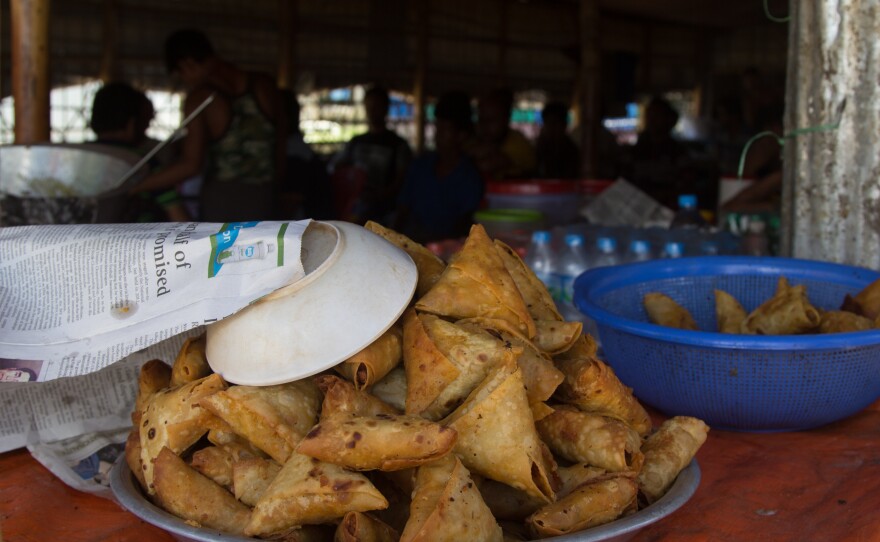 The Police Station Restaurant in the Balukhali 2 refugee camp sells fresh samosas, tea and soft drinks.